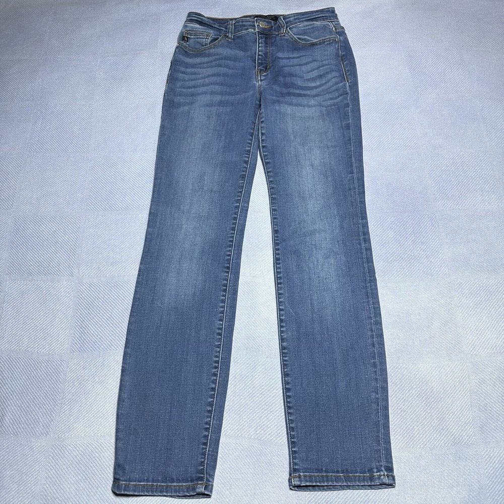 Judy Blue Straight Fit Stretchy Blue‎ Denim Jeans Low Rise Women's 26x29.5